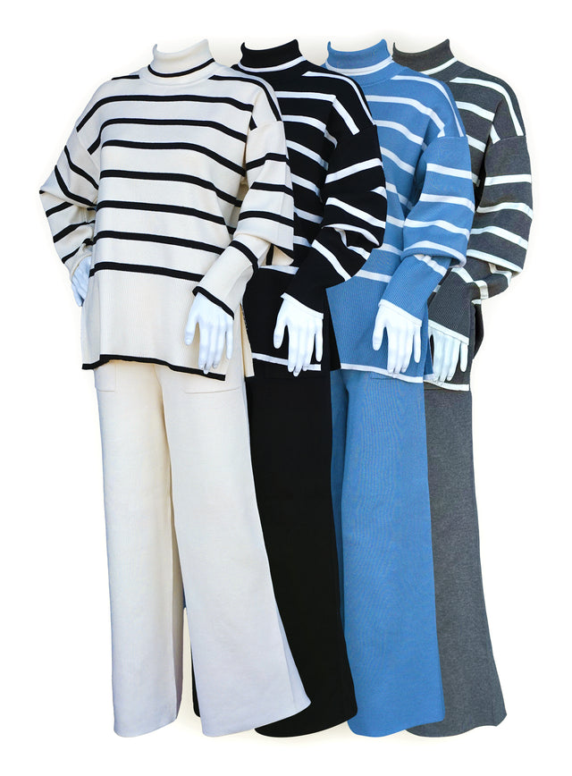 Conjunto de 2 Piezas a rayas para mujer #10
