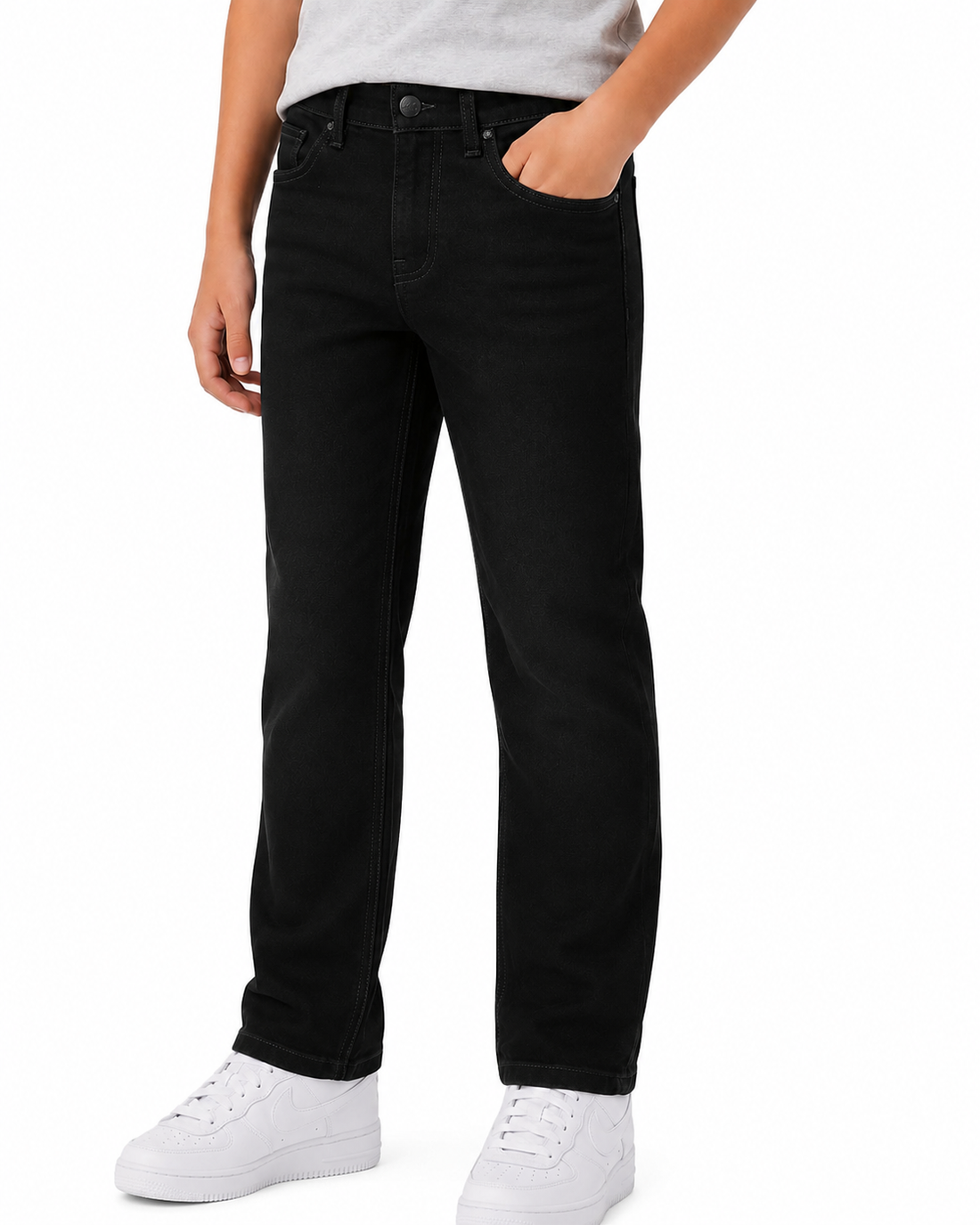 Niños Jeans de Corte Recto #104 Negro