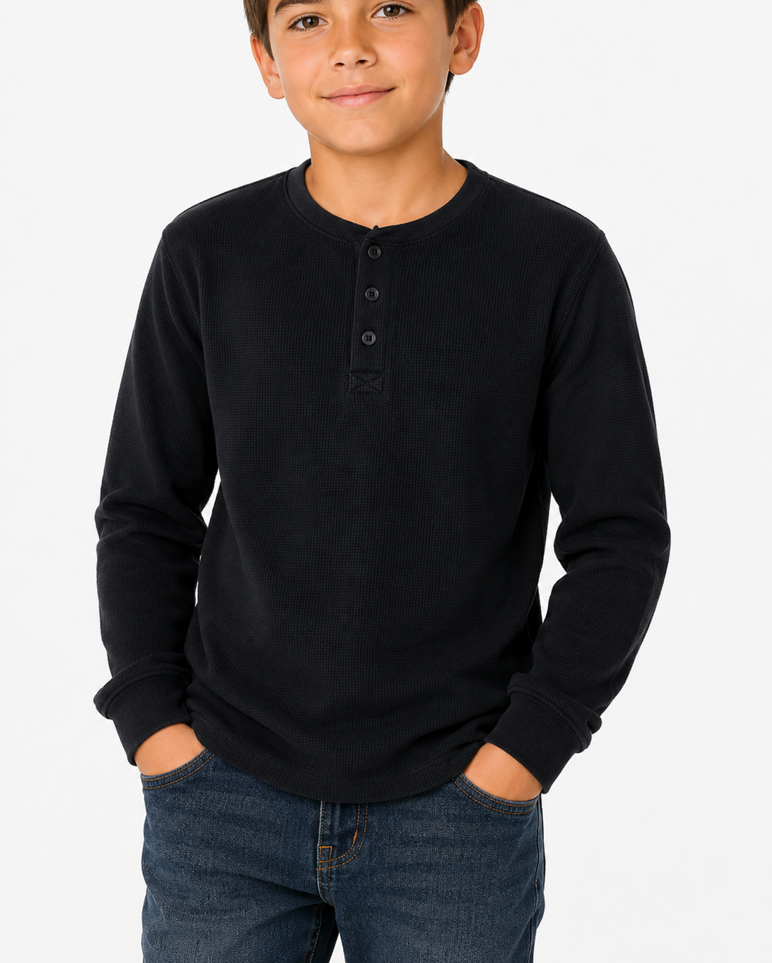 Niños Playera Térmica Henley #TH2