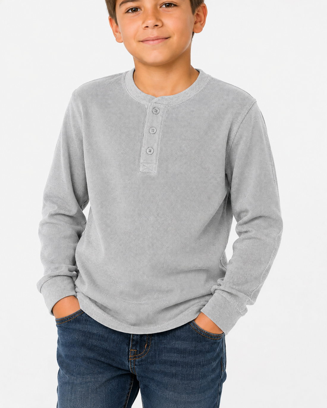 Niños Playera Térmica Henley #TH2
