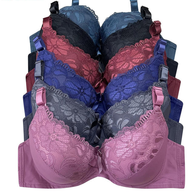 Brasier de 3 ganchos B y C con encaje (24pzas)