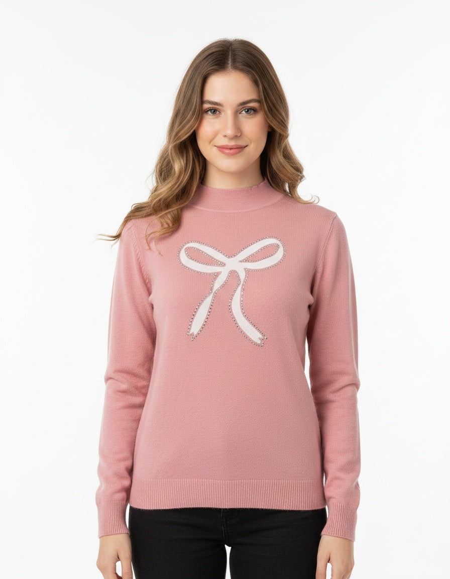 Crewneck Big Bow Sweater