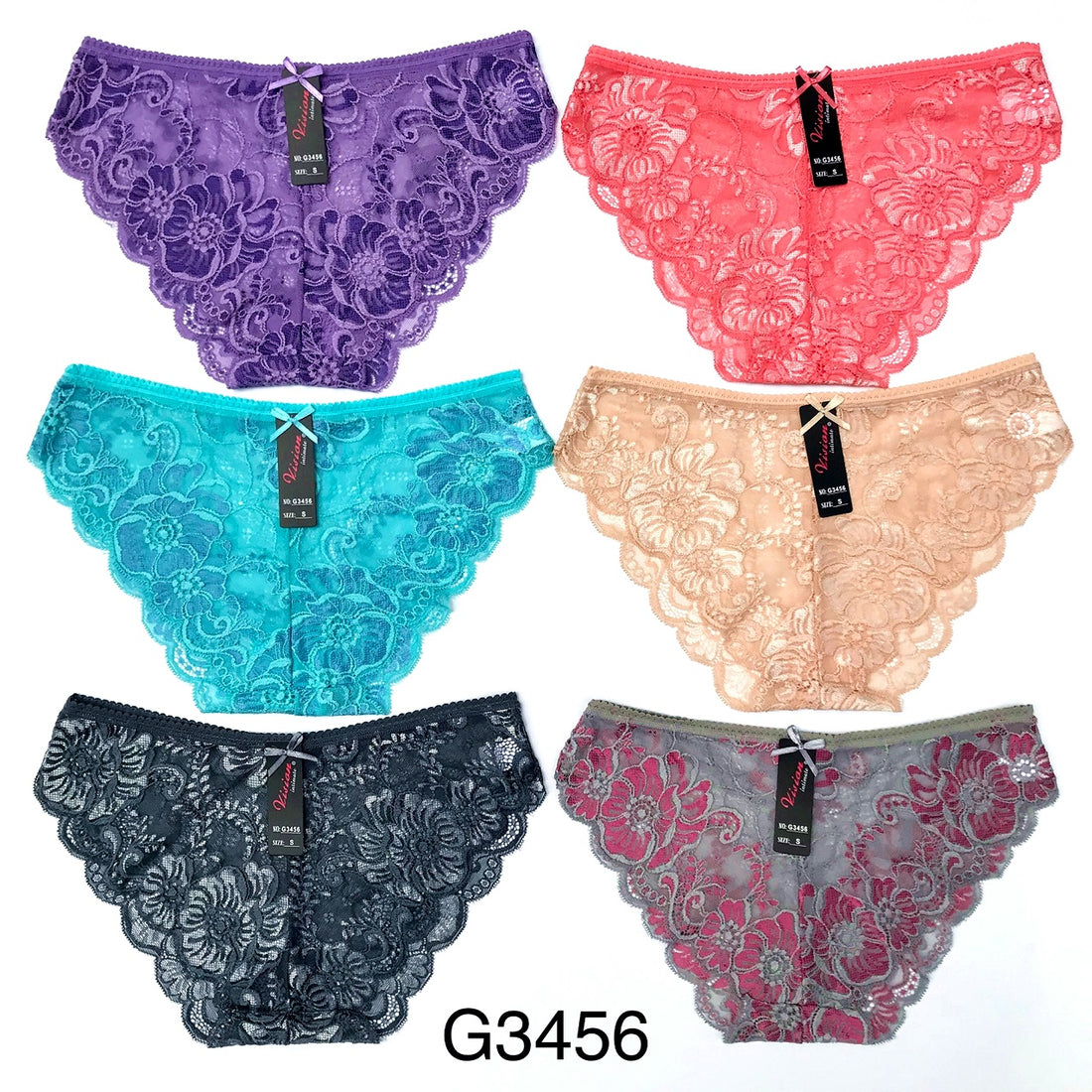 Pantaleta de Encaje (Corrida 48 Piezas S-M-L-XL)