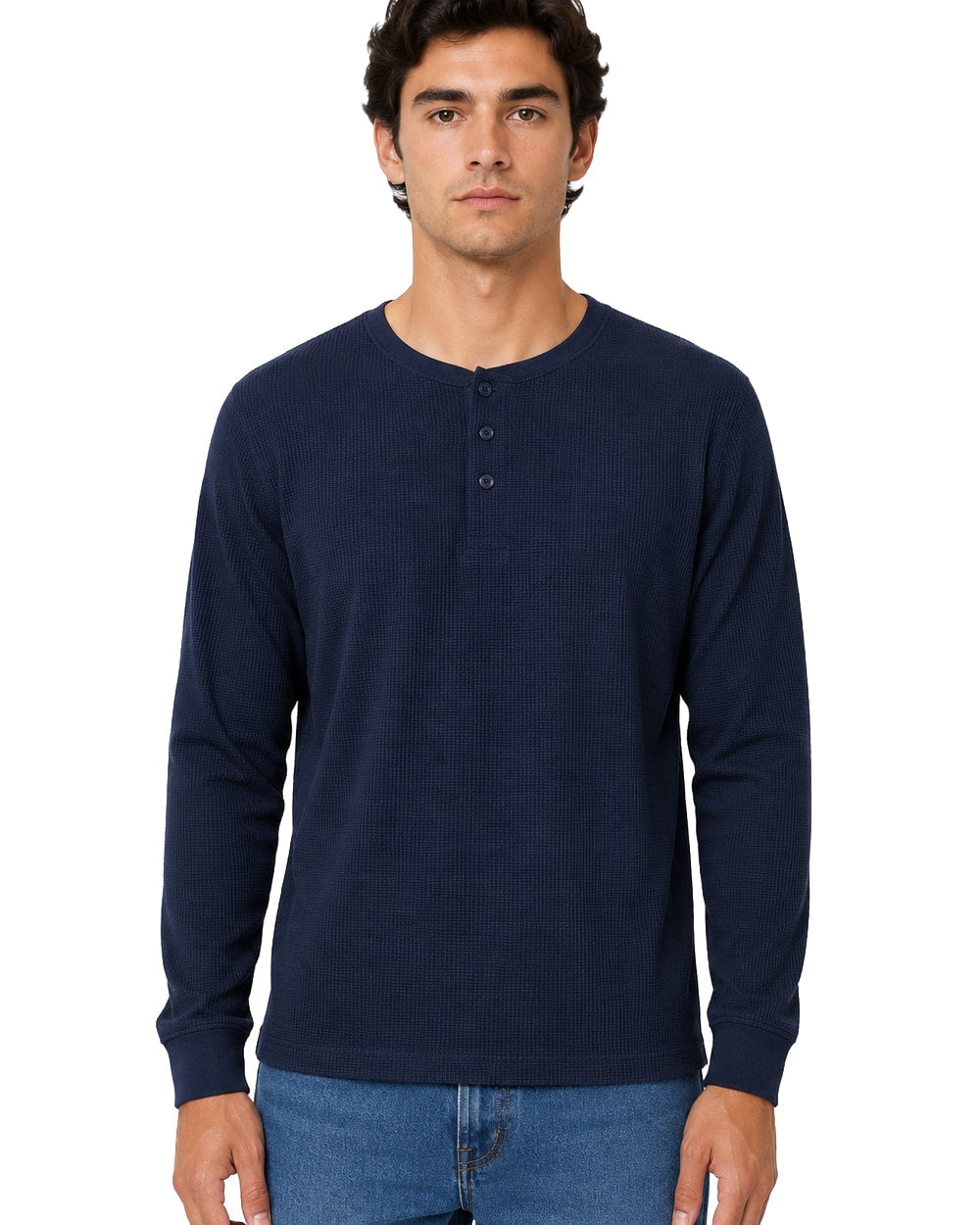 Hombre Playera Térmica Cuello Henley #TH2