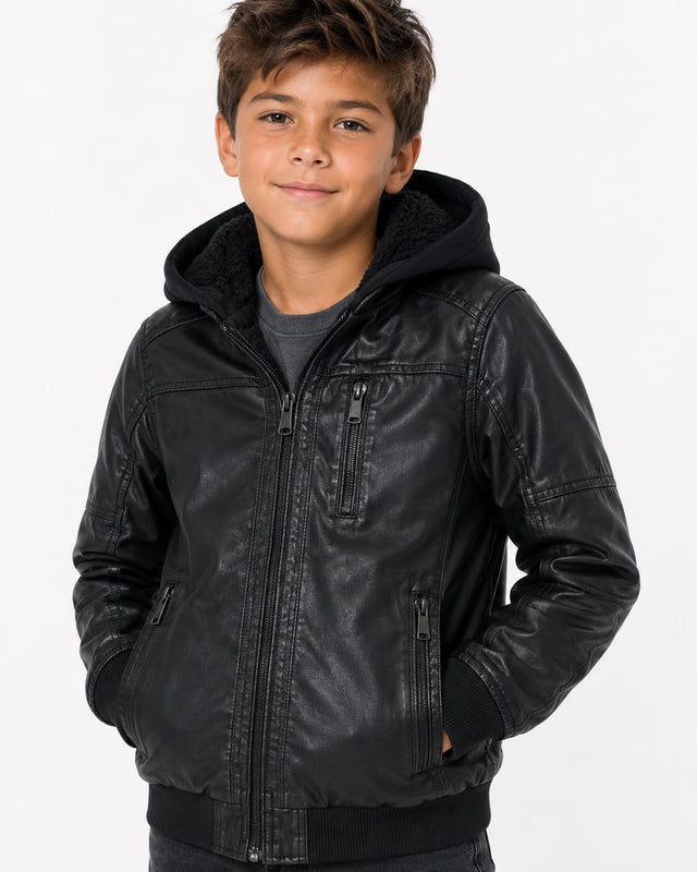 Niños Chamarra de Piel Sintética #811