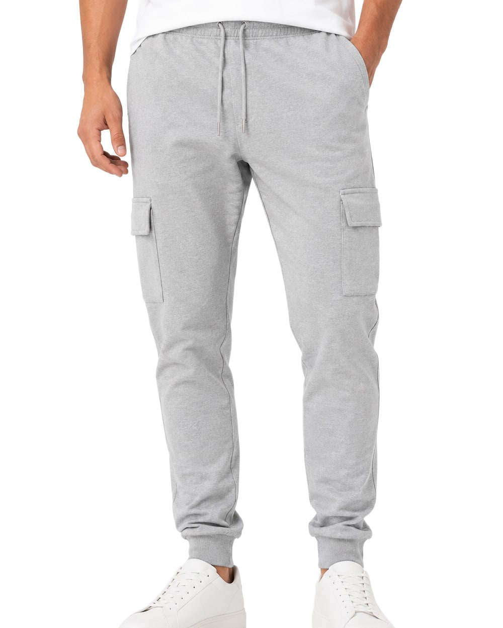 Men's Lightweight Fleece Jogger Cargo Pants #04