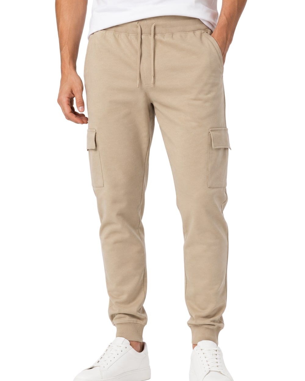 Hombre Pantalón Jogger Cargo de Felpa Ligera #04