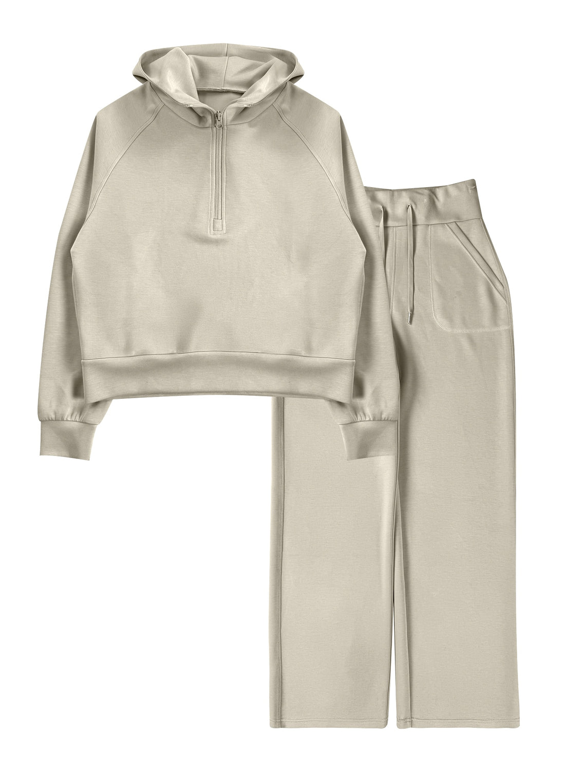 Conjunto de sudadera con capucha y pantalón ancho para mujer #23