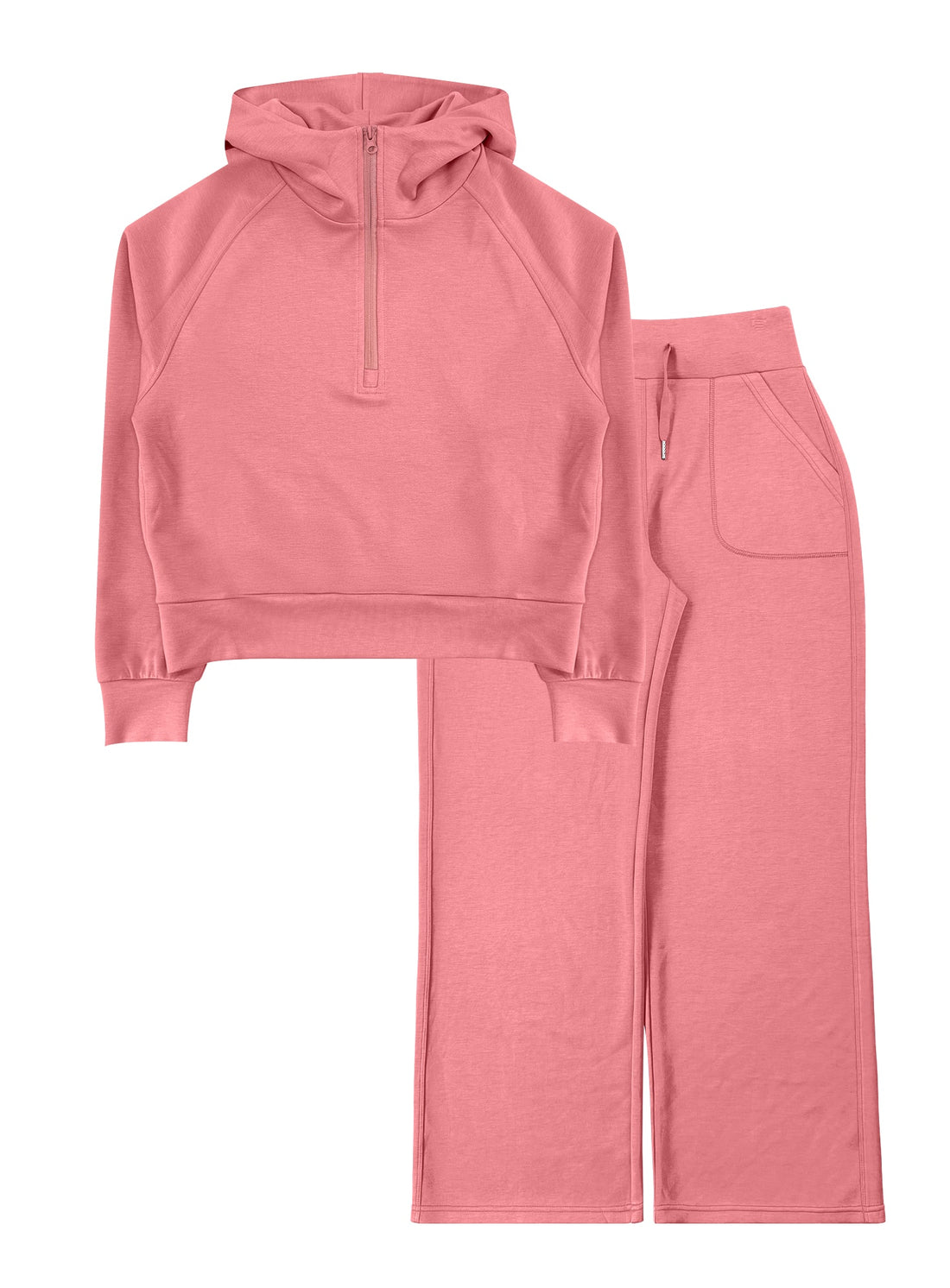 Conjunto de sudadera con capucha y pantalón ancho para mujer #23