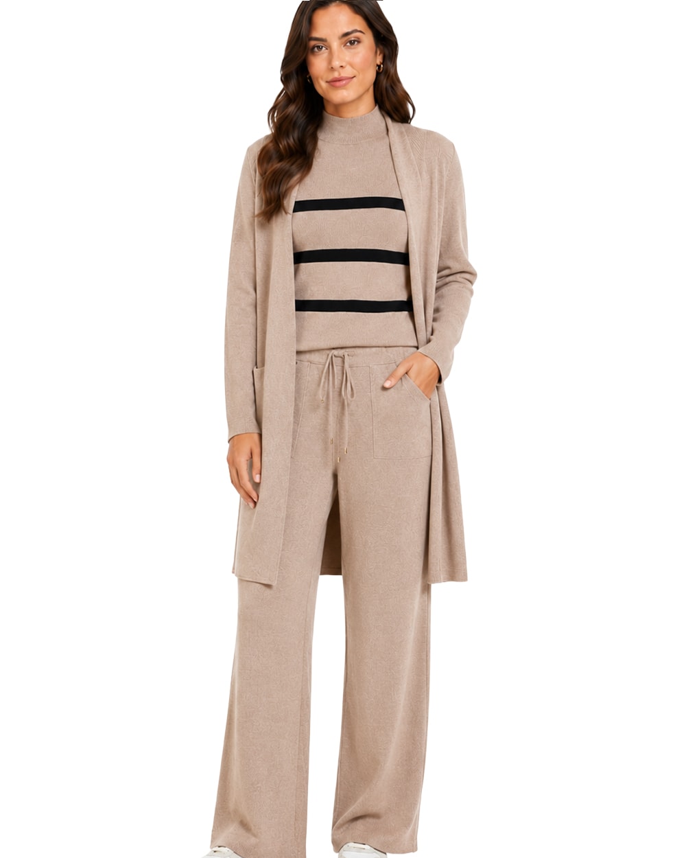 Mujer Conjunto Lounge Tejido Acanalado de 3 Piezas #105