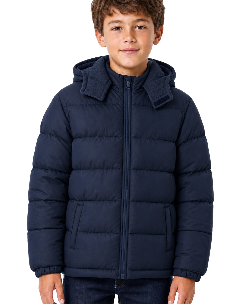 Niños Chamarra Puffer con Capucha Desmontable #R1805