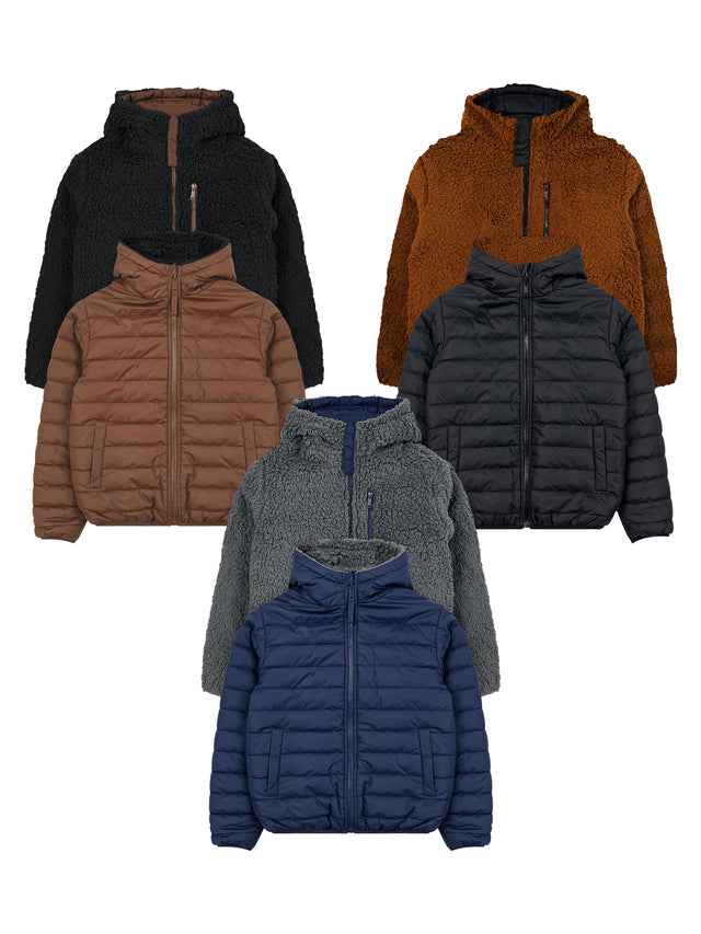 Chamarra con Forro Sherpa Reversible Niño #J94