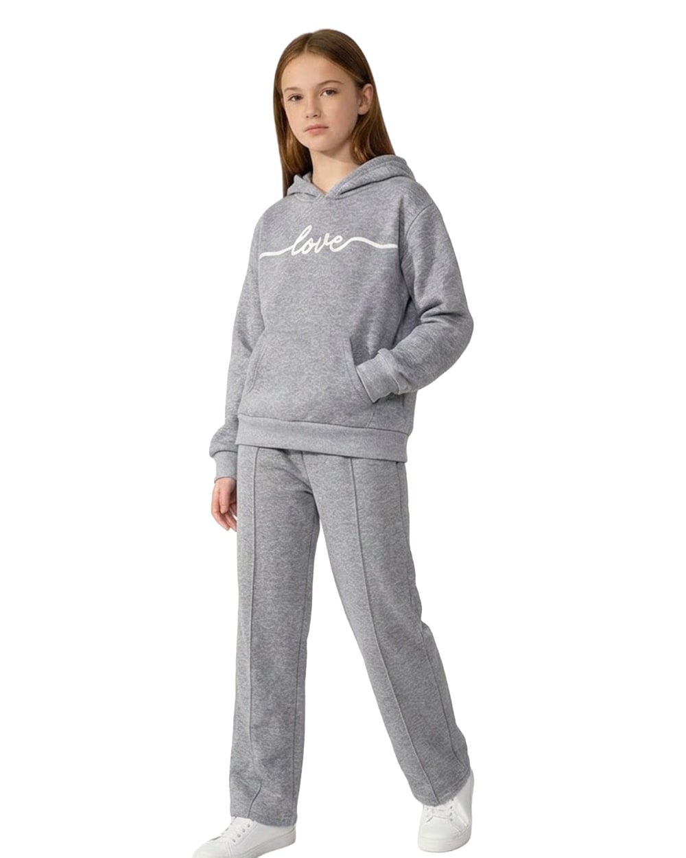 Girls' Love Hoodie & Sweatpants Set #Q06