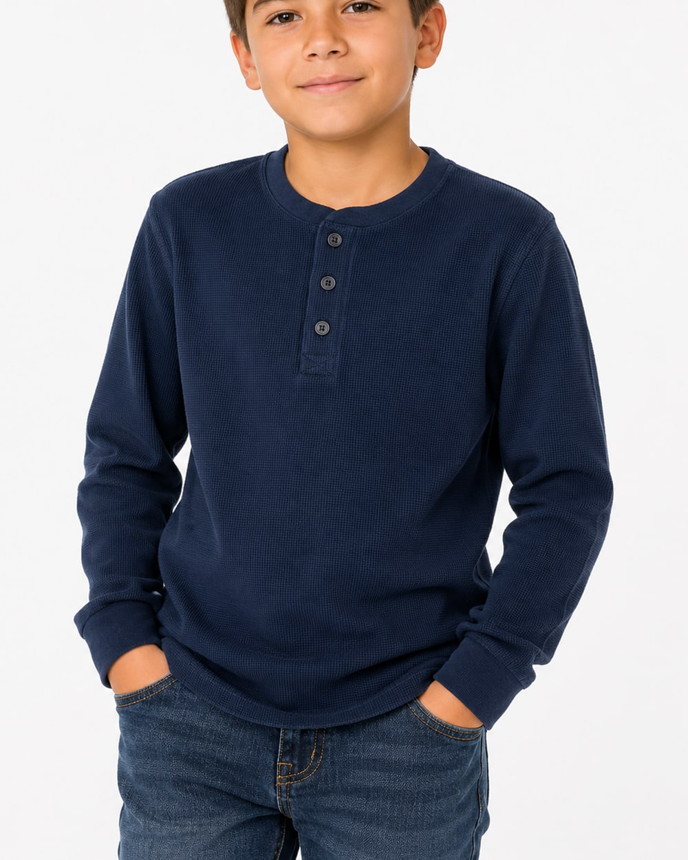 Boys' Thermal Top Henley #TH2
