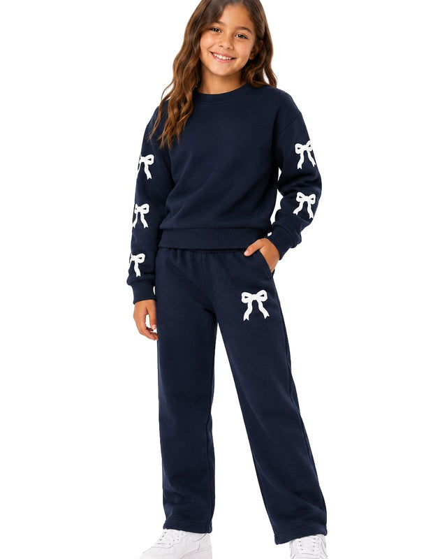 Niñas Conjunto de Sudadera con Capucha y Pantalón Deportivo #Q04