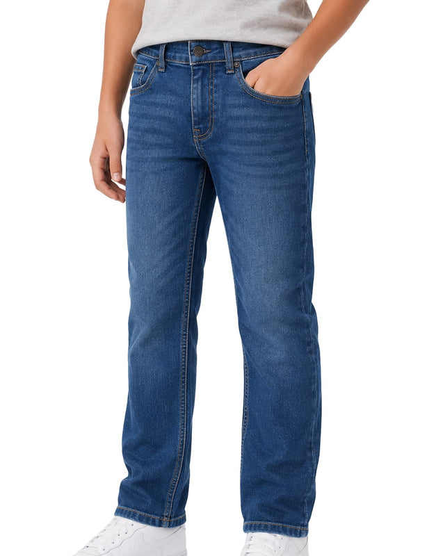 Niños Jeans de Corte Recto #102 Azul Medio Clásico