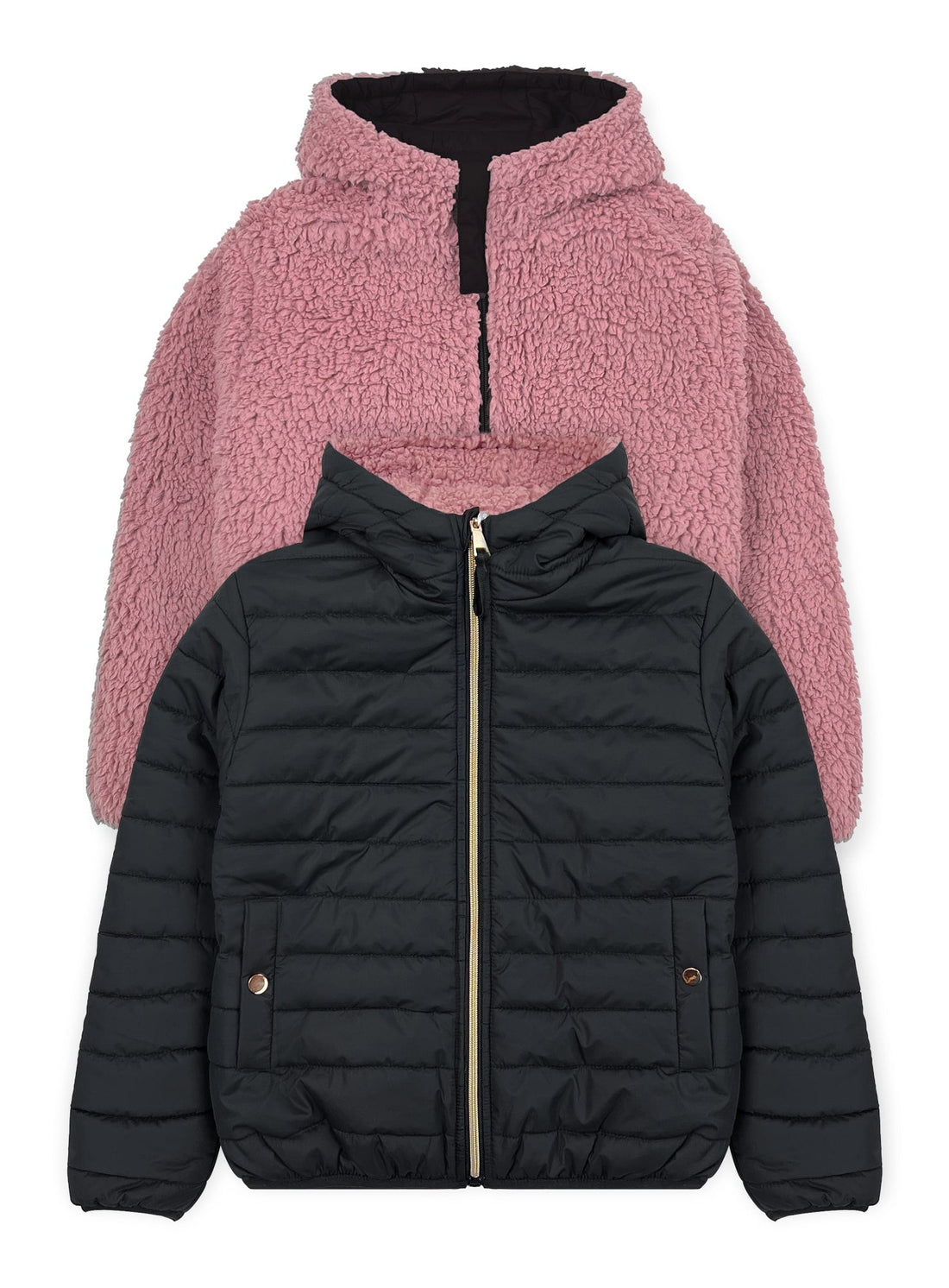 Niñas Chamarra Reversible con Forro de Sherpa #97