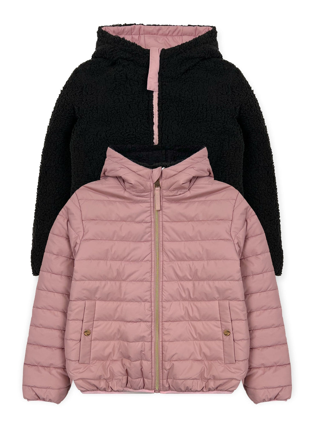 Niñas Chamarra Reversible con Forro de Sherpa #97