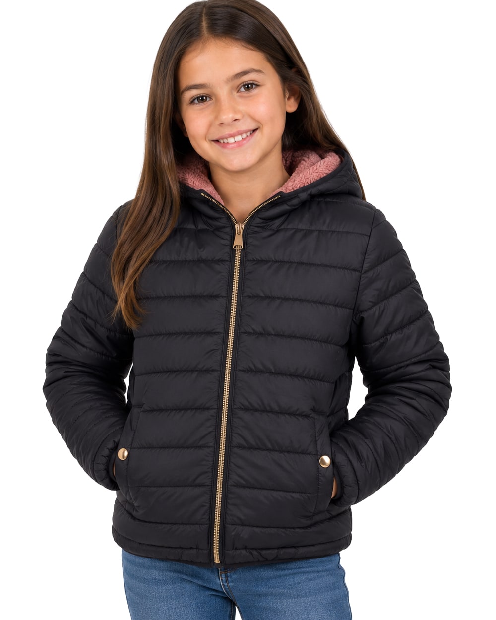 Girls' Reversible Jacket With Sherpa Lining #97-26