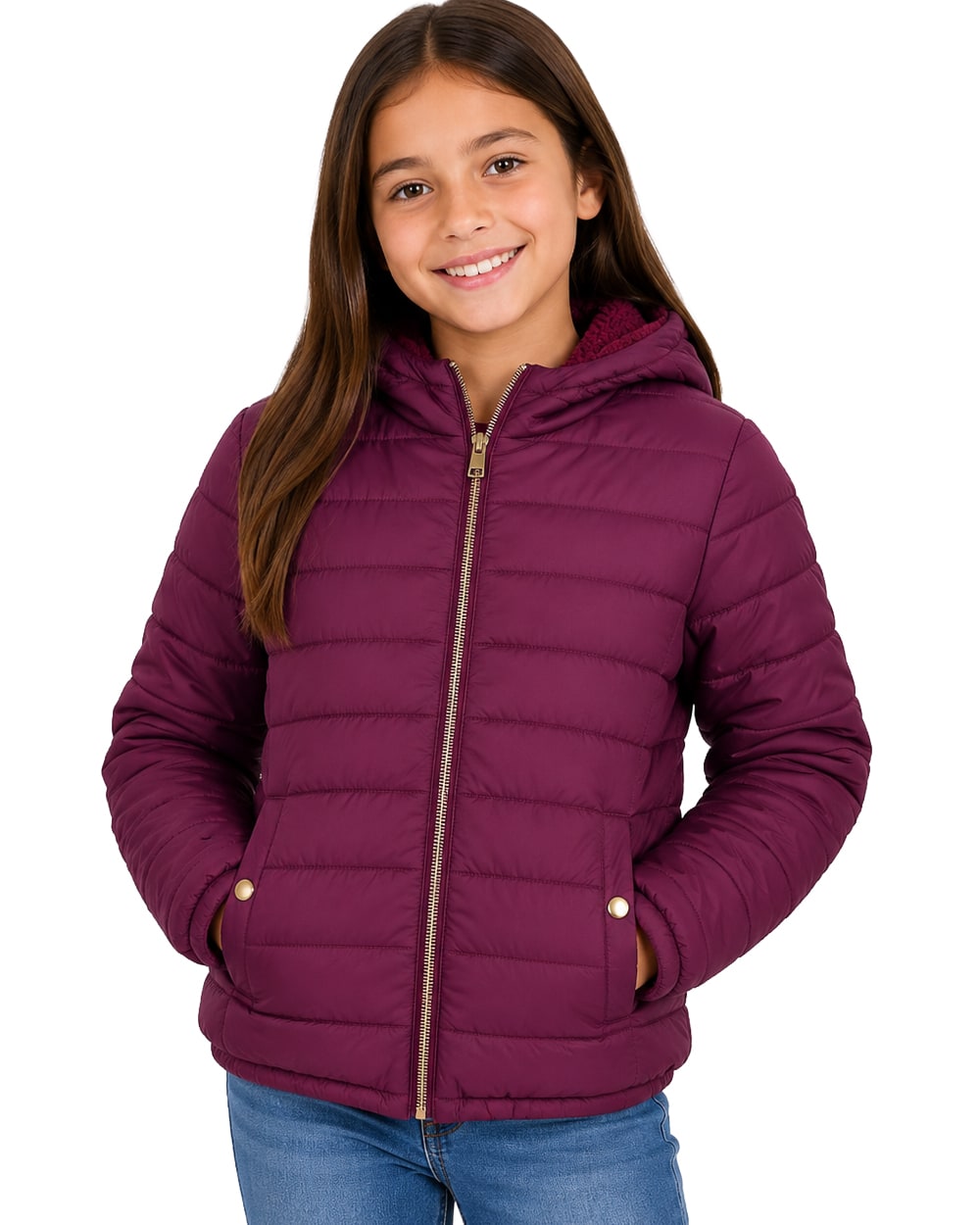 Girls' Reversible Jacket With Sherpa Lining #97-26