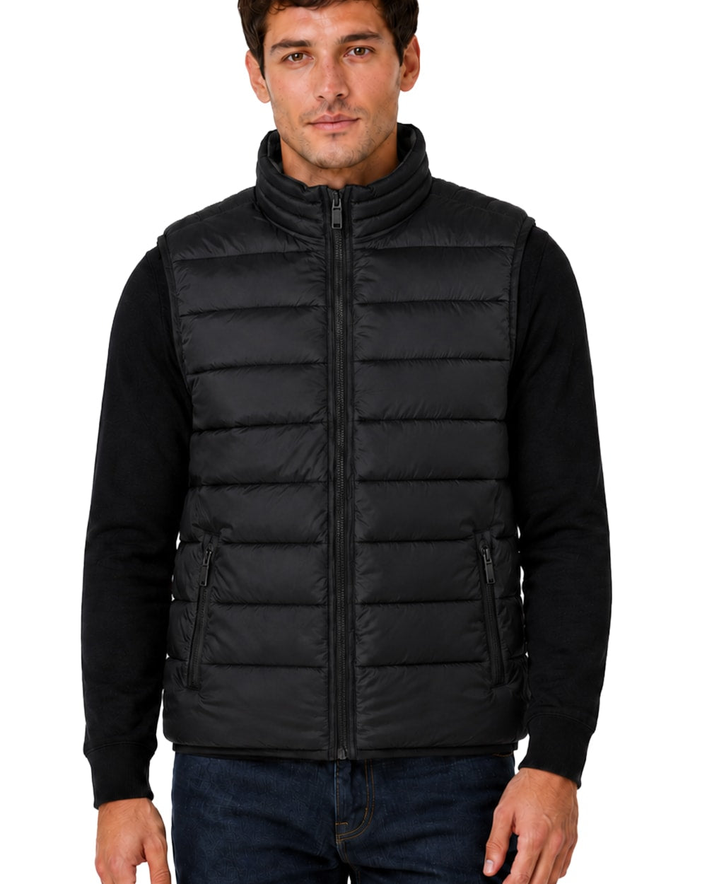Hombre Chaleco Puffer Reversible #V15