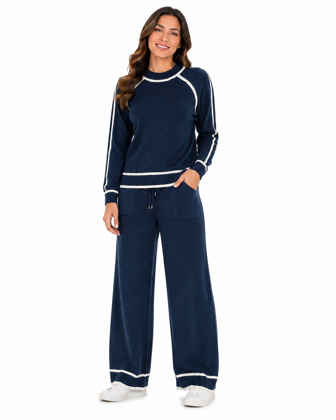 Conjunto de Suéter Tejido y Pantalón Lounge de Pierna Ancha #103