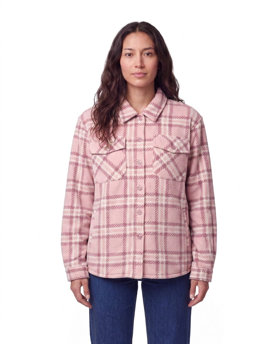 Ladies' Plush Shacket with Sherpa Lining #35
