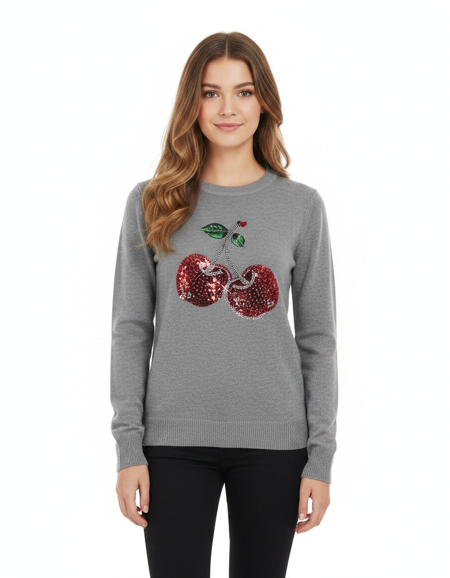 Cherry Sweater Top