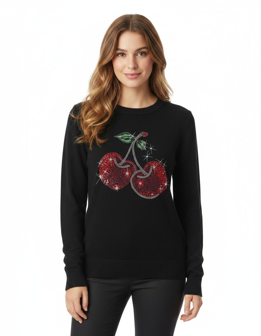 Cherry Sweater Top