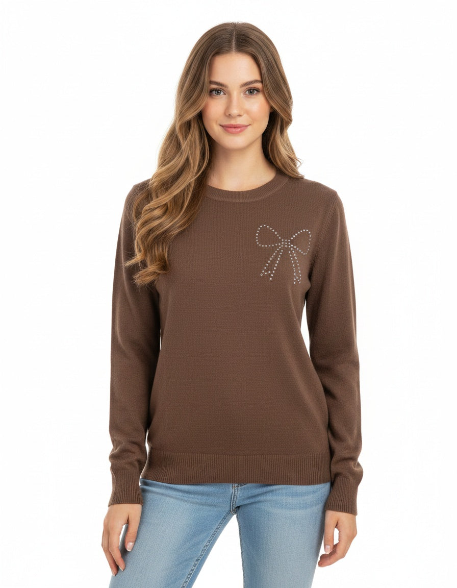 Crewneck Bow Sweater