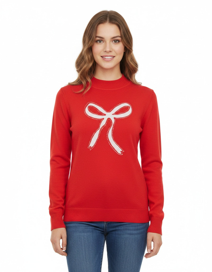 Crewneck Big Bow Sweater