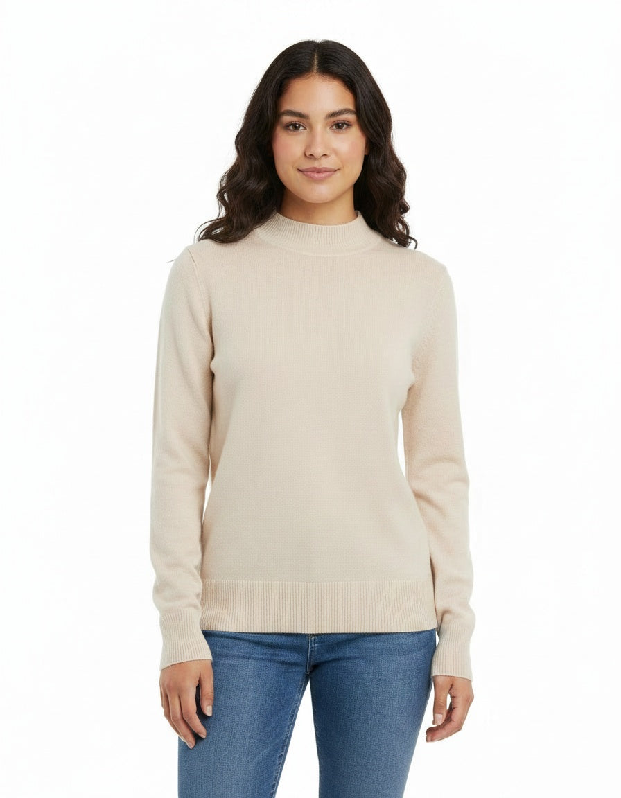 Plain Sweater Mock Neck