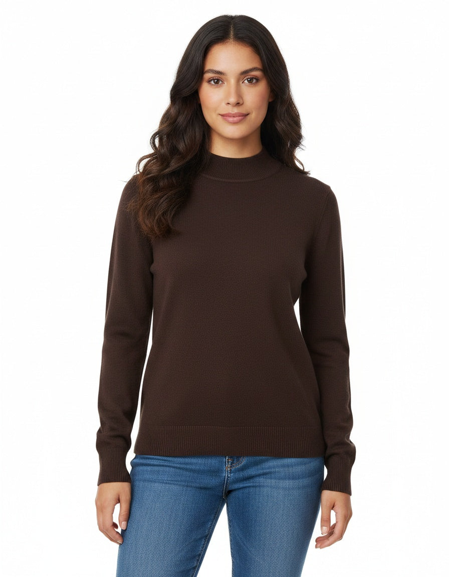 Plain Sweater Mock Neck
