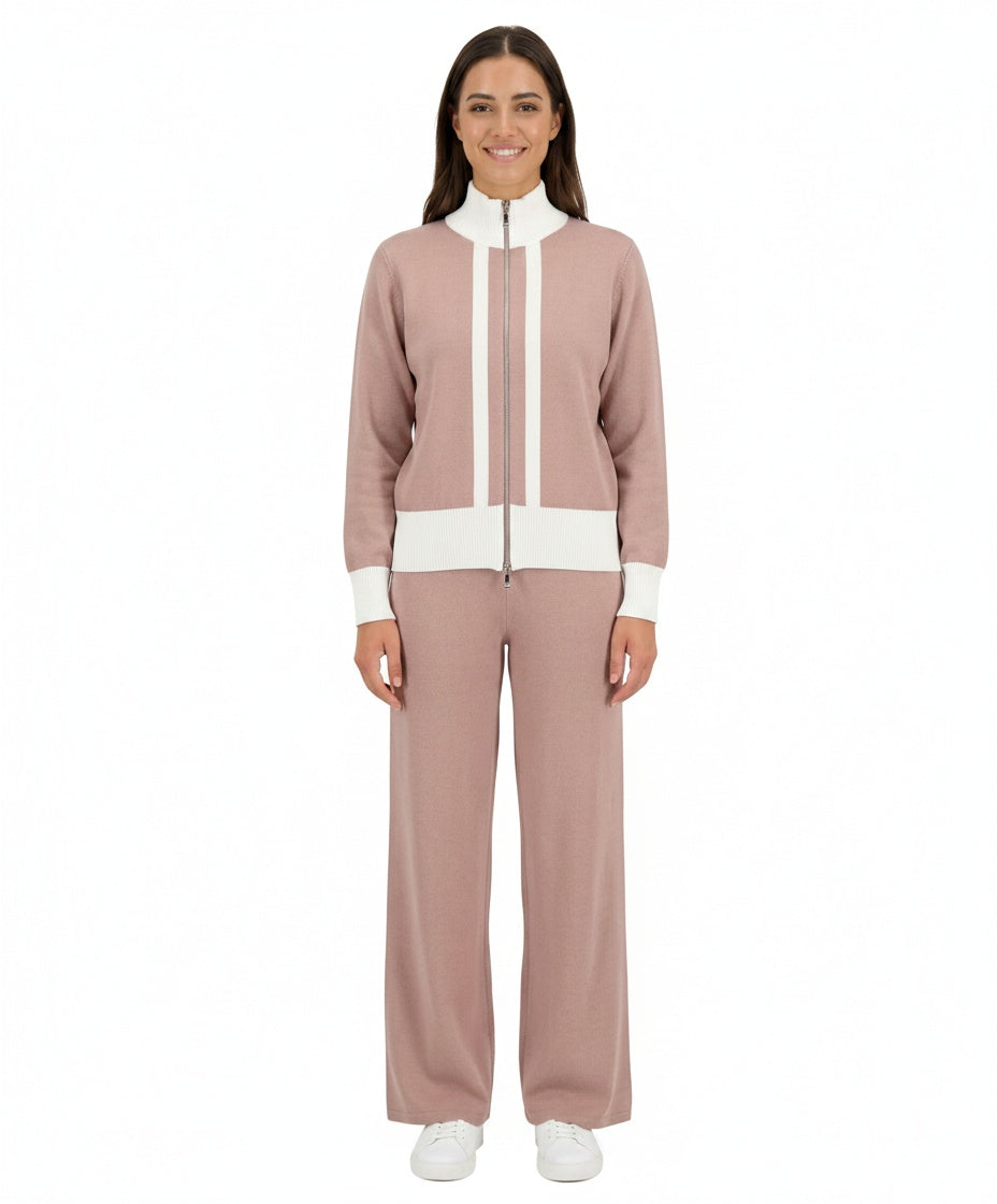 Conjunto de Suéter Tejido y Pantalón Lounge de Pierna Ancha #102