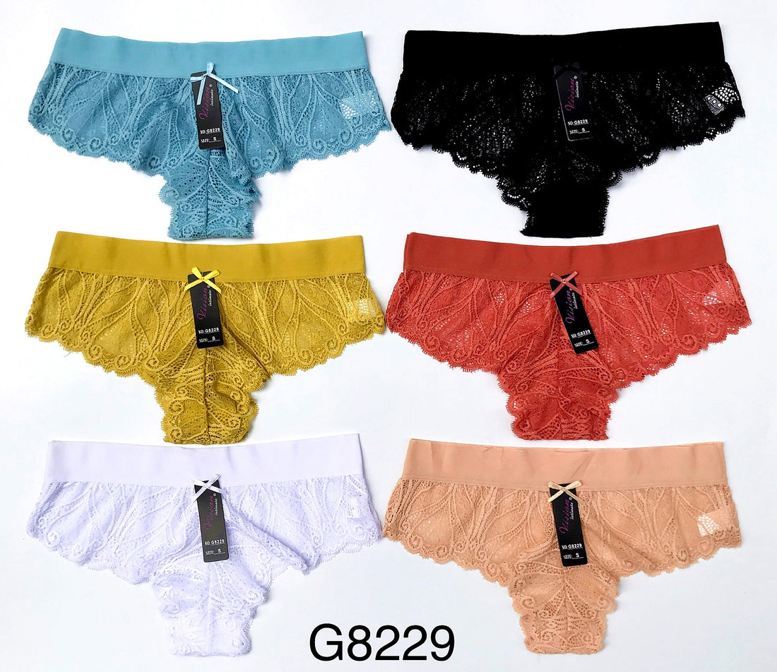 Pantaleta de encaje tipo bikini(Corrida 48 Piezas S-M-L-XL)