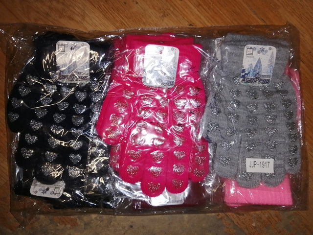 Guantes para Niña con Corazones (Docena)